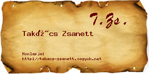 Takács Zsanett névjegykártya